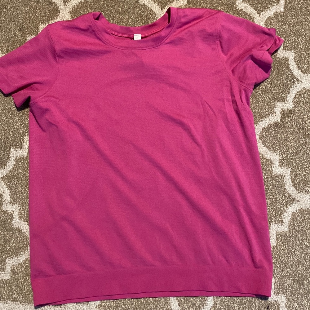 Pink Lululemon short sleeve shirt size 10